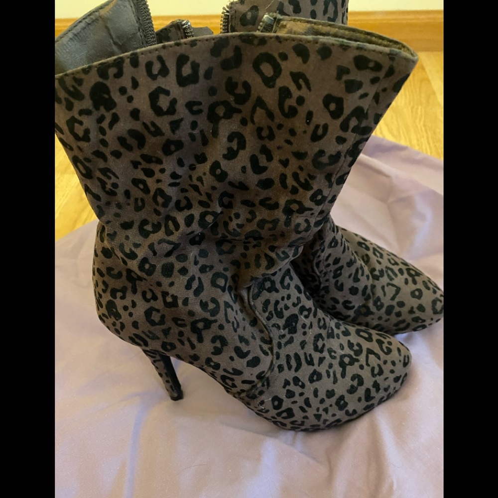 Leopard print boots